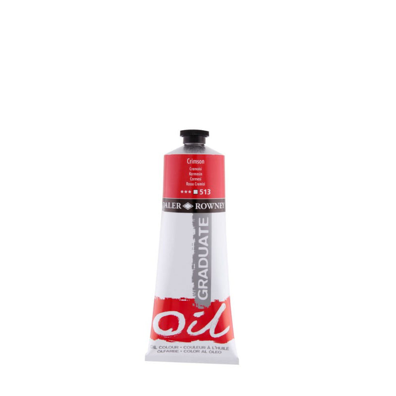 Daler-Rowney Graduate Oil Colour Paint Metal Tube (200ml, Crimson-513) Pack of 1