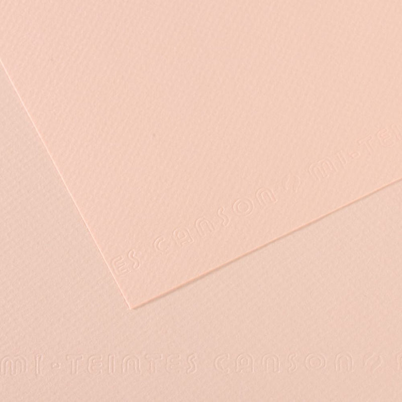 Canson Mi-Teintes 160 GSM Honeycomb Grain A4 21x29.7cm; Coloured Drawing Paper (10 Sheets, Dawn Pink)