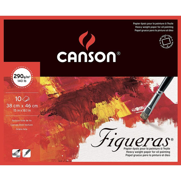 Canson Figueras Oil 290 GSM Canvas Grain 38 x 46 cm Paper Blocks (White, 10 Sheets)