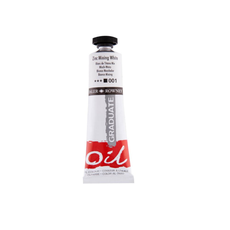 Daler-Rowney Graduate Oil Colour Paint Metal Tube (38ml, Zinx Mixing White-001), Pack of 1