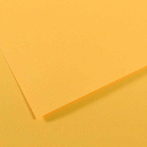 Canson Mi-Teintes 160 GSM Embossed 50 x 65 cm Coloured Paper Sheets (Canary,25 Sheets)