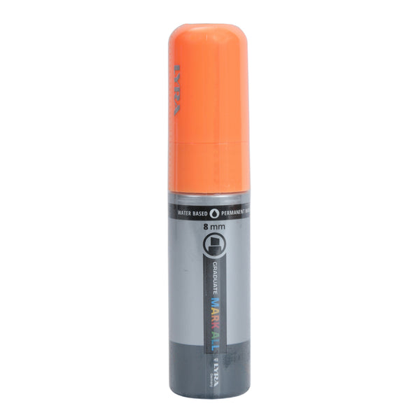 Lyra Graduate Mark All 8.0mm Permanent Art Marker (Neon Orange, Pack of 4)