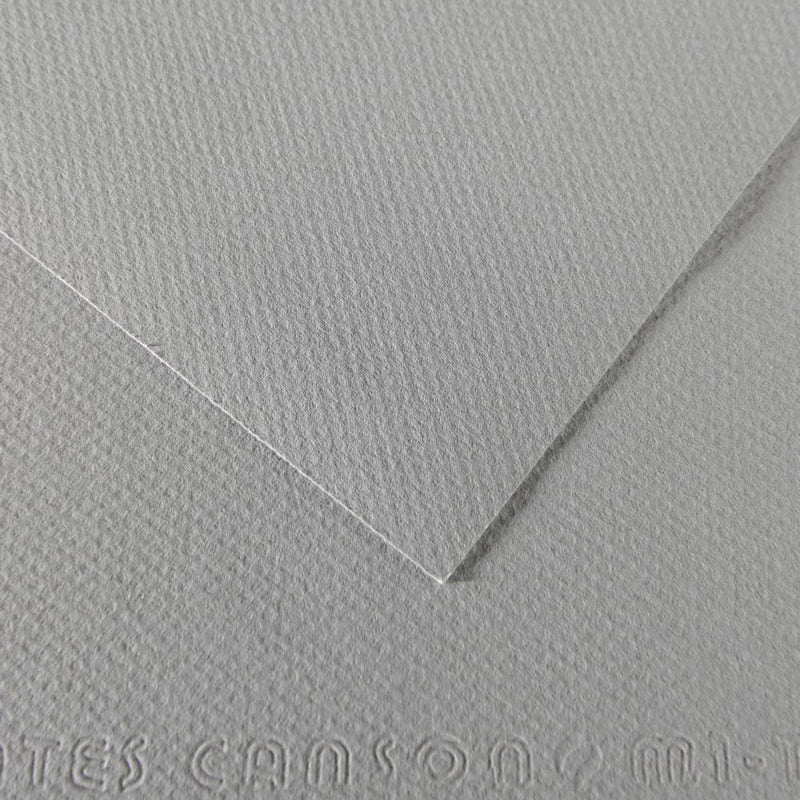 Canson Mi-Teintes 160 GSM Honeycomb Grain A4 21x29.7cm; Coloured Drawing Paper (10 Sheets, Flannel Grey)