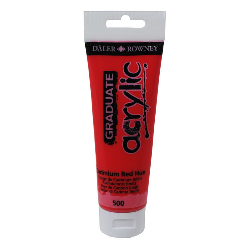 Daler-Rowney Graduate Acrylic Colour Paint Tube (120ml, Cadmium Red Hue-500), Pack of 1