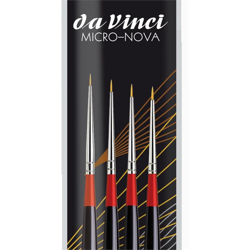 Da Vinci Micro-Nova 20/0, 15/0, 10/0, 5/0 Set of 4 Miniature Synthetic Brushes