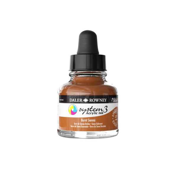 Daler-Rowney System3 Acrylic Colour Ink Bottle (29.5ml, Burnt Sienna-221), Pack of 1