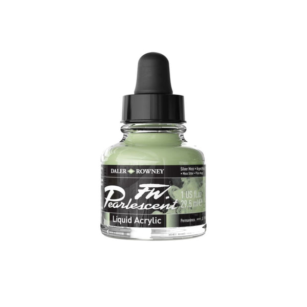 Daler-Rowney FW Pearlescent Ink Bottle (29.5ml, Silver Moss-129), Pack of 1