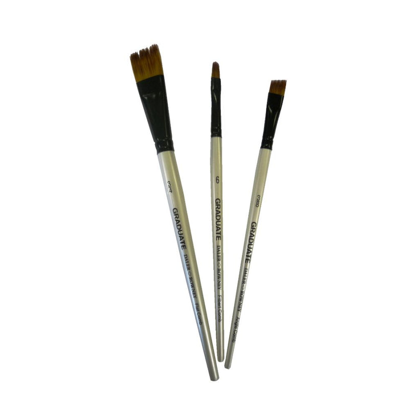 Daler-Rowney Graduate Short Handle Comb Brush Set (3X Brushes)