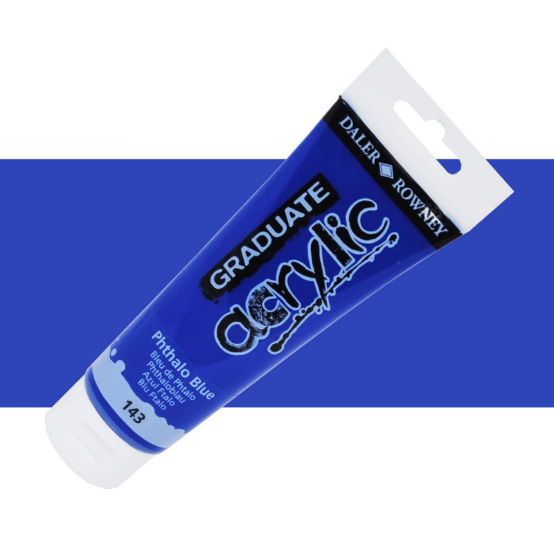 Daler-Rowney Graduate Acrylic Colour Paint Tube (120ml, Phthalo Blue-143), Pack of 1