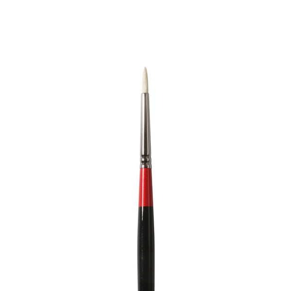 Daler-Rowney Georgian Long Handle Round Bristle Natural Hair G24 Oil Color Brush (No 1)